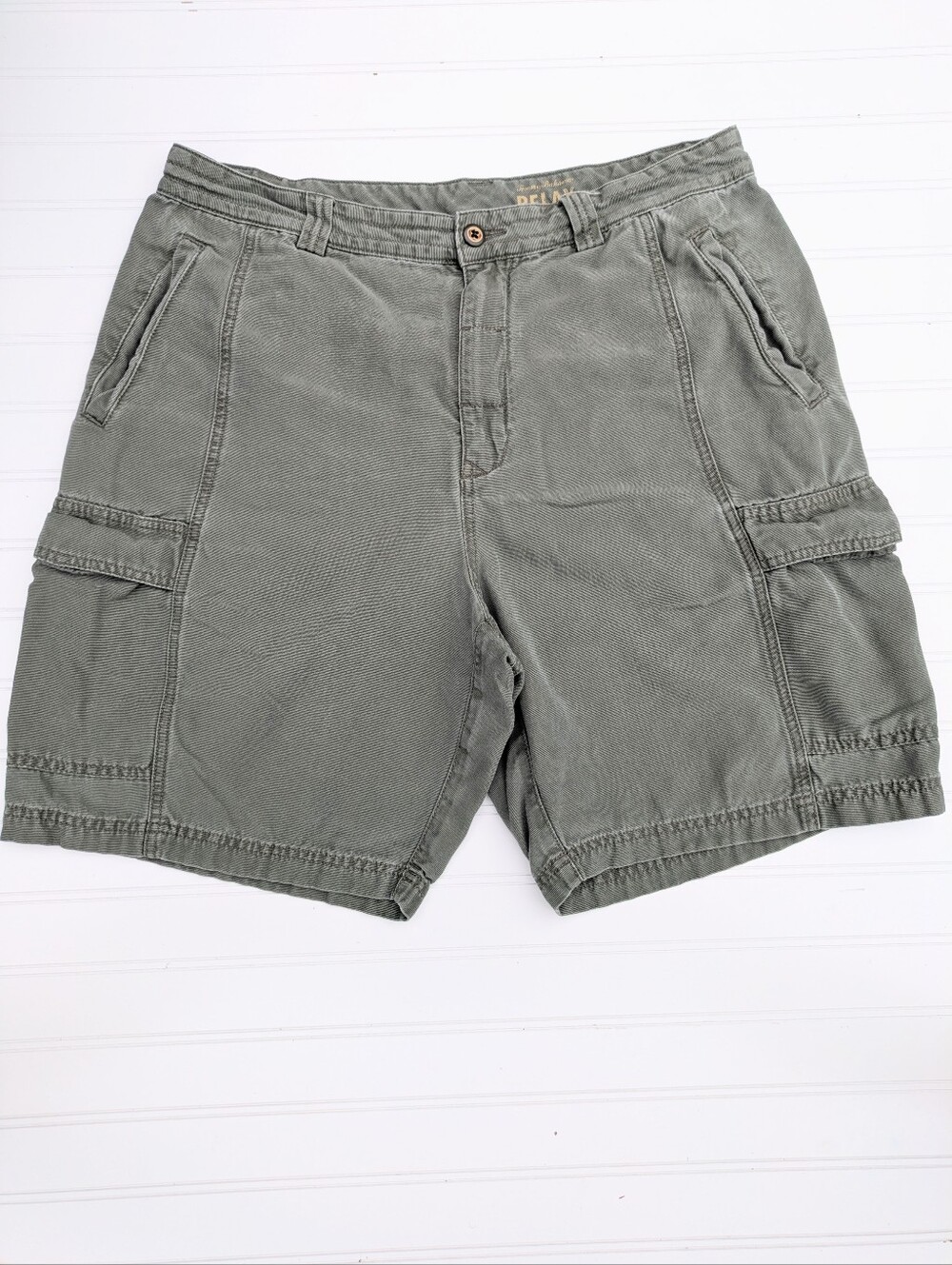 Tommy Bahama Relax Olive Green Loose Fit Washed Woven Shorts